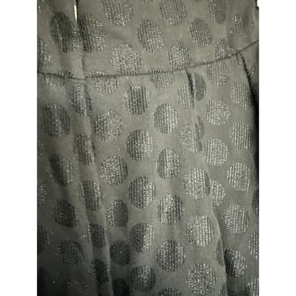 NWT Miss Selfridge Pleated Metallic Tonal Dot Skater Skirt, UK 12/US 8 - Picture 3 of 8